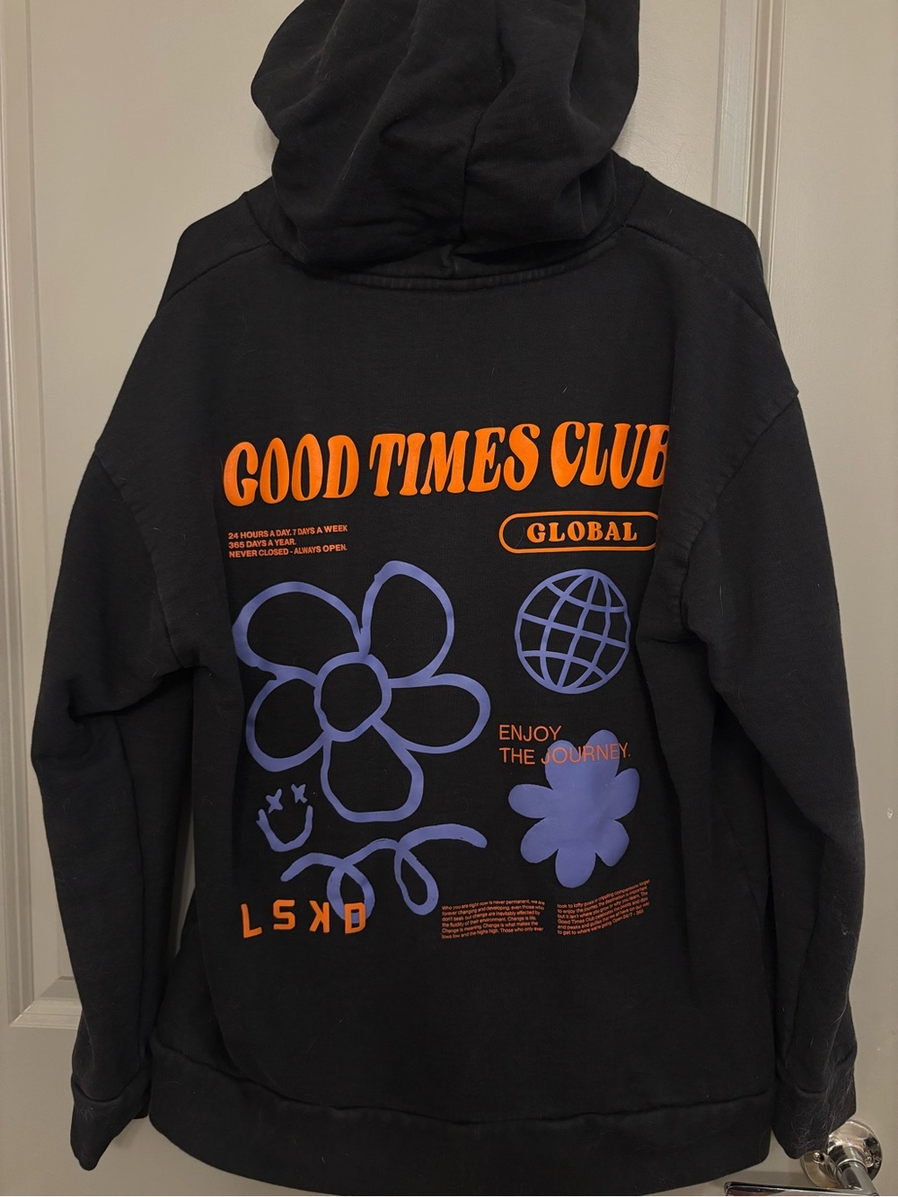 LSKD Good Times Club Black Graphic Hoodie